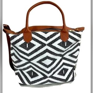 Tribe Alive Shoulder Bag Tote Crossbody Black White Rachel Zoe Viral Black White